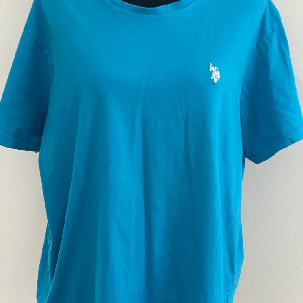 U.S. Polo Association L Blue Sleeve‎ Sleeve T-Shirt w Embroidered White Logo 205 - Picture 2 of 7